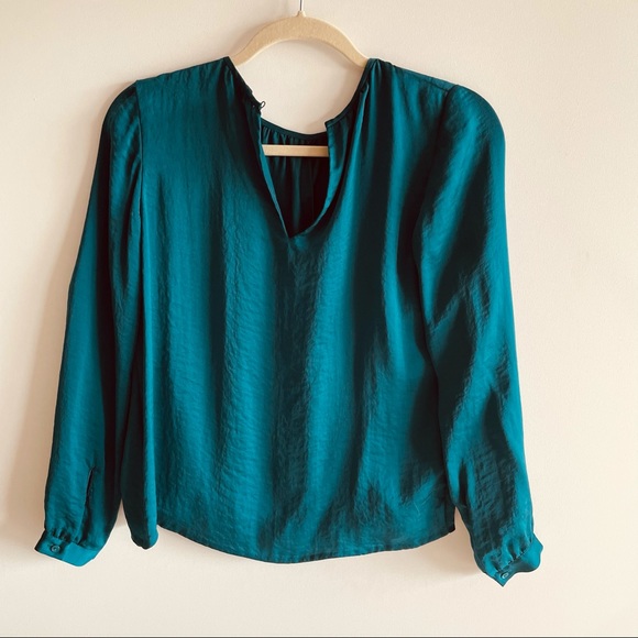 NWT Vince teal draped blouse - Picture 5 of 5